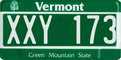 VT license plate XXY173