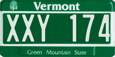 VT license plate XXY174