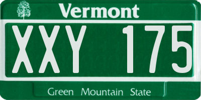 VT license plate XXY175