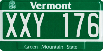 VT license plate XXY176