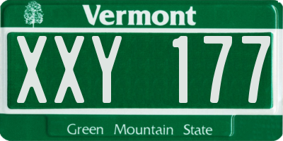 VT license plate XXY177