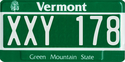 VT license plate XXY178