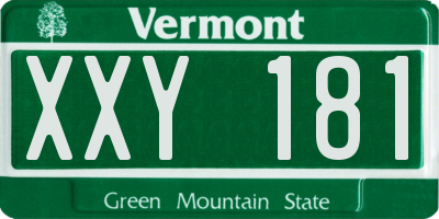 VT license plate XXY181