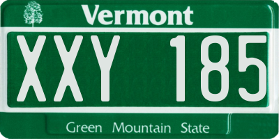 VT license plate XXY185