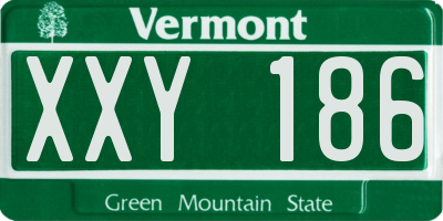 VT license plate XXY186