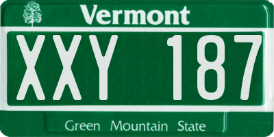 VT license plate XXY187