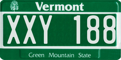 VT license plate XXY188