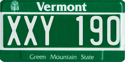 VT license plate XXY190