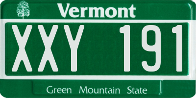 VT license plate XXY191