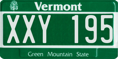 VT license plate XXY195