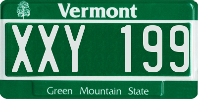 VT license plate XXY199
