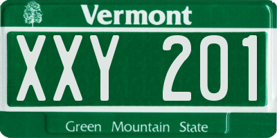 VT license plate XXY201