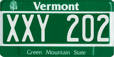 VT license plate XXY202