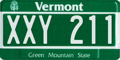 VT license plate XXY211