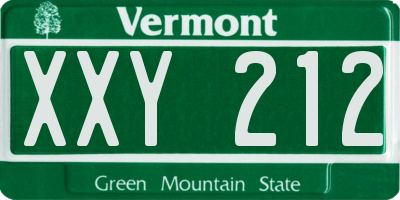 VT license plate XXY212