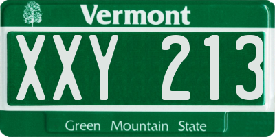 VT license plate XXY213
