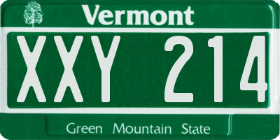 VT license plate XXY214