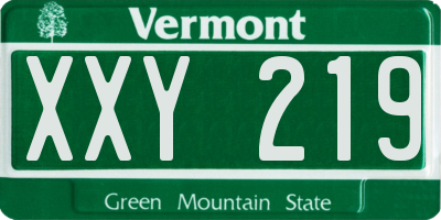 VT license plate XXY219