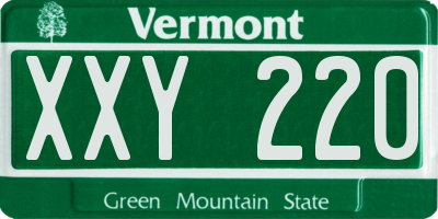 VT license plate XXY220