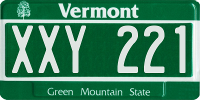 VT license plate XXY221