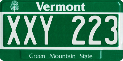VT license plate XXY223