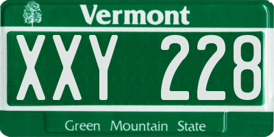 VT license plate XXY228