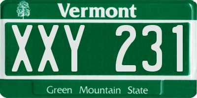VT license plate XXY231
