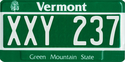 VT license plate XXY237