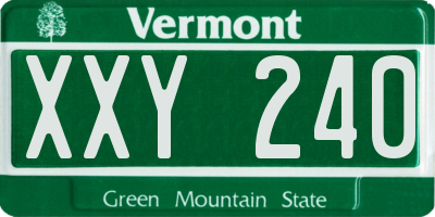 VT license plate XXY240