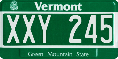 VT license plate XXY245