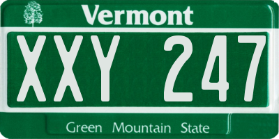 VT license plate XXY247