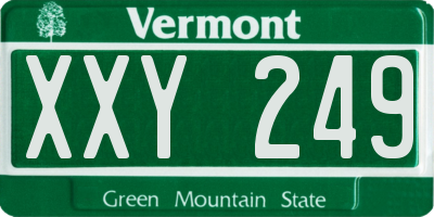 VT license plate XXY249