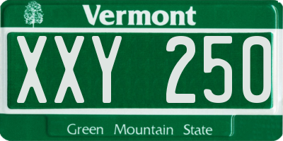 VT license plate XXY250