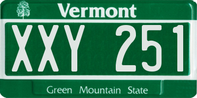 VT license plate XXY251
