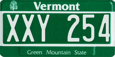 VT license plate XXY254