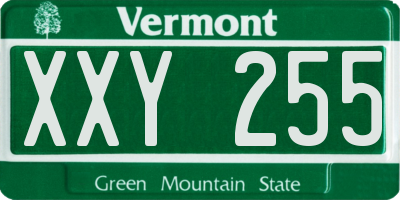 VT license plate XXY255