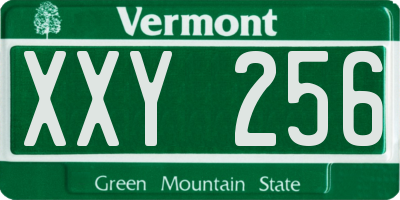 VT license plate XXY256