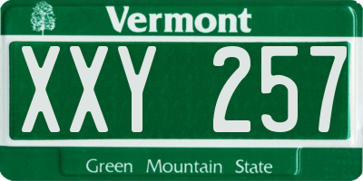 VT license plate XXY257