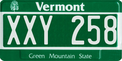 VT license plate XXY258