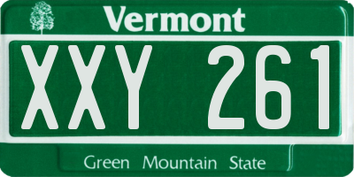 VT license plate XXY261