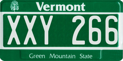 VT license plate XXY266
