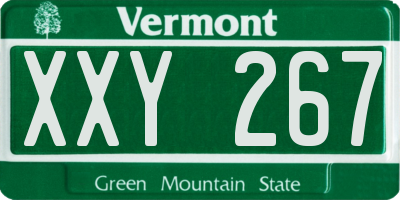 VT license plate XXY267