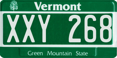 VT license plate XXY268