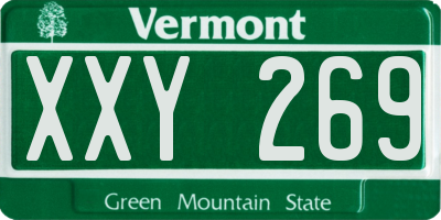 VT license plate XXY269