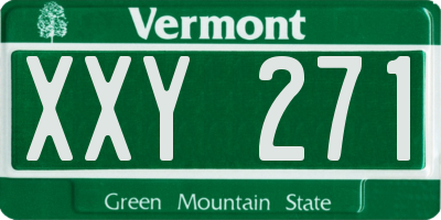 VT license plate XXY271