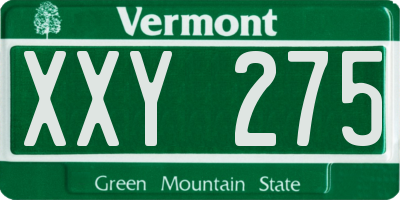 VT license plate XXY275