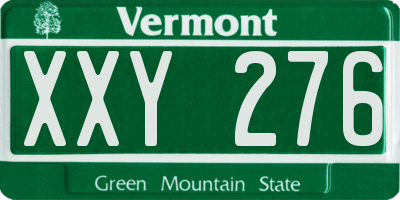VT license plate XXY276
