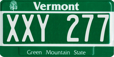 VT license plate XXY277