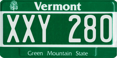 VT license plate XXY280