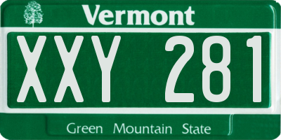 VT license plate XXY281
